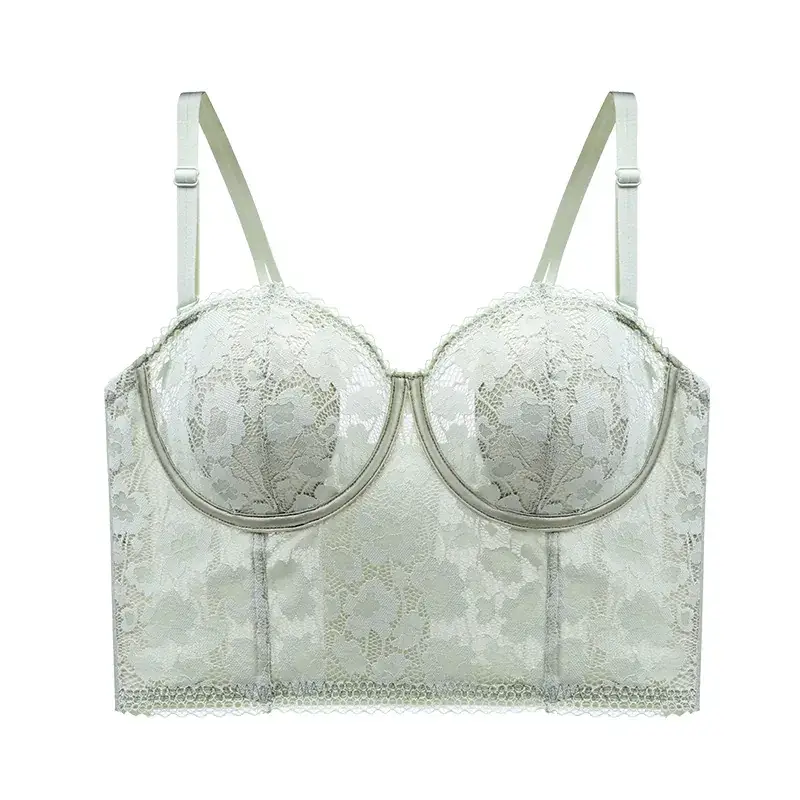 Strapless Crystal Cup Rabbit Ears 6Breasted Vintage Mid-Length Soft Steel Ring - Image 9
