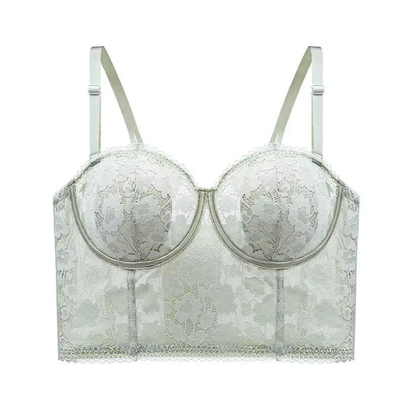 Strapless Crystal Cup Rabbit Ears 6Breasted Vintage Mid-Length Soft Steel Ring - Image 3