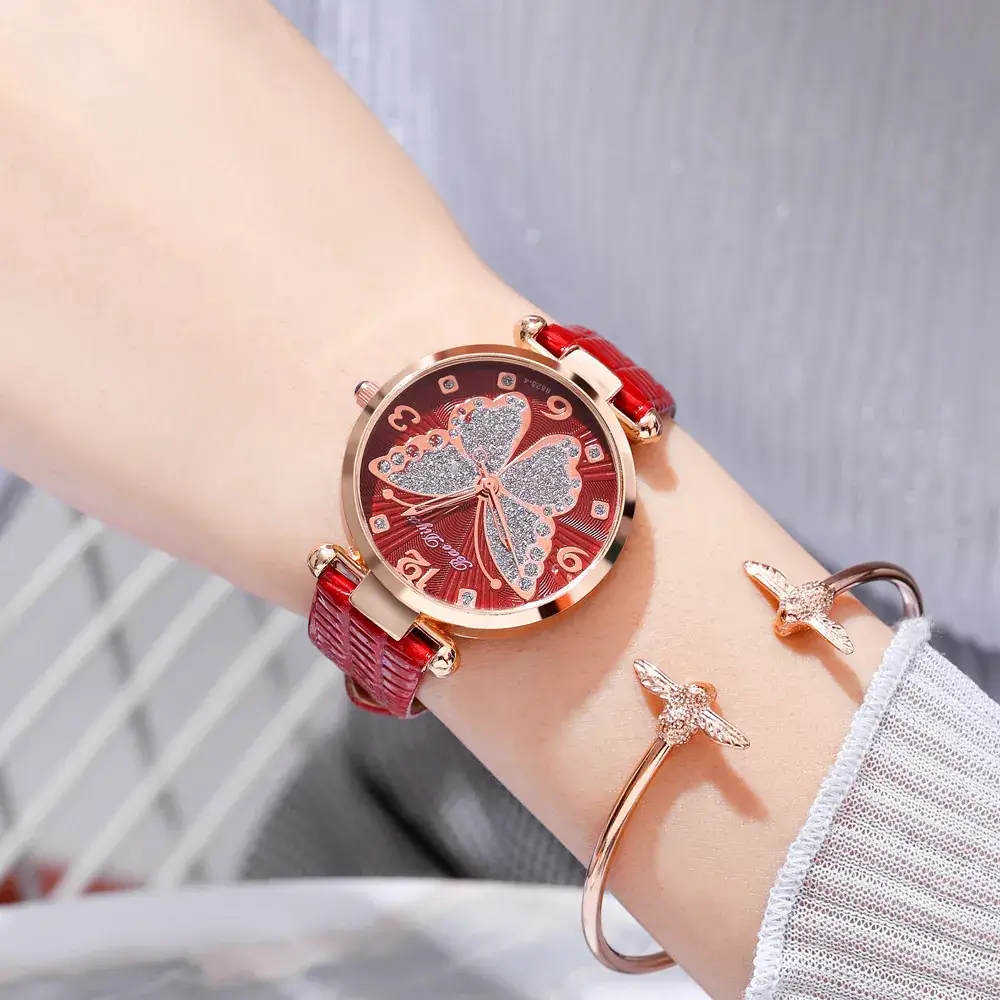 Sweet Butterfly Dial Watch for Girls with Rhinestone Design - Image 10