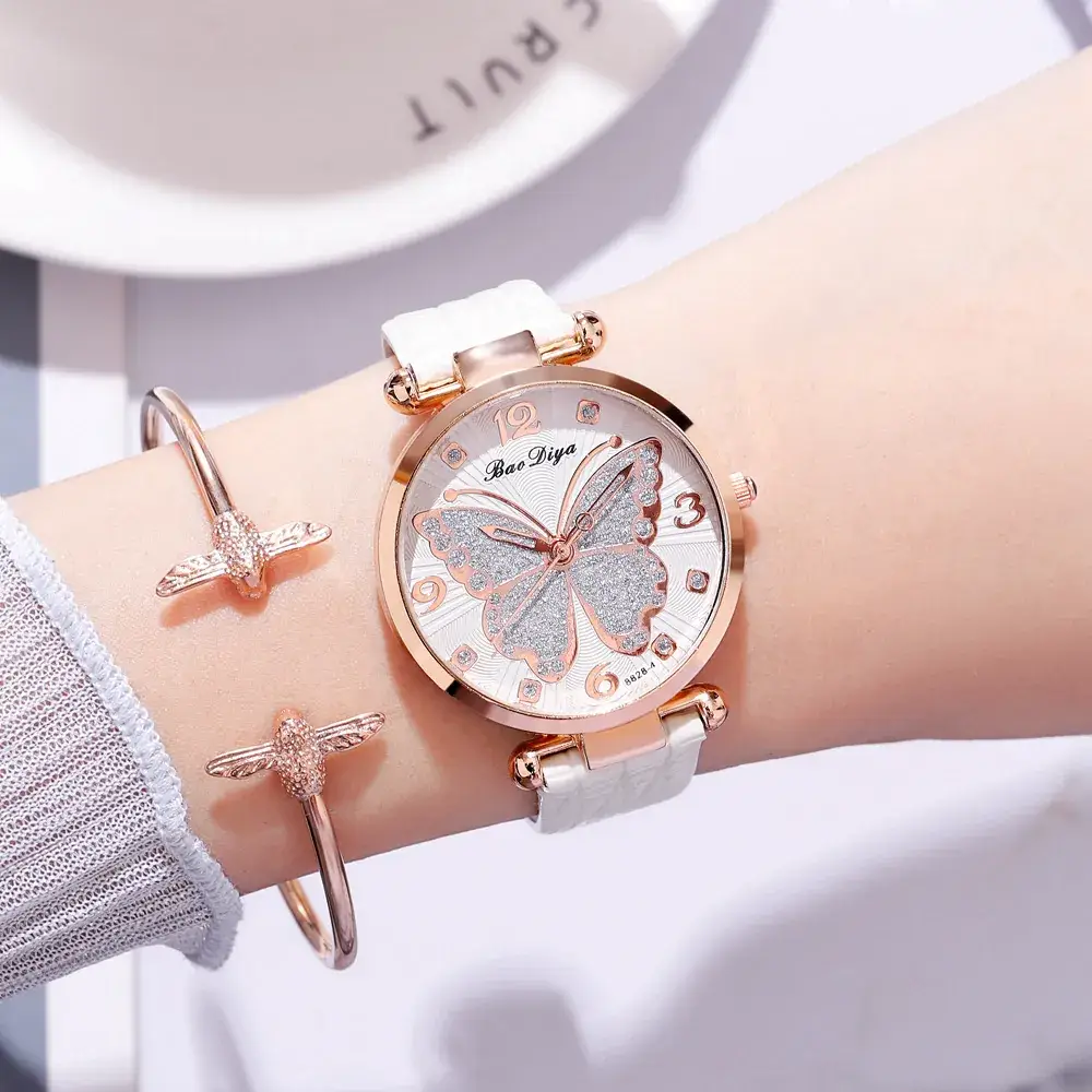 Sweet Butterfly Dial Watch for Girls with Rhinestone Design - Image 11