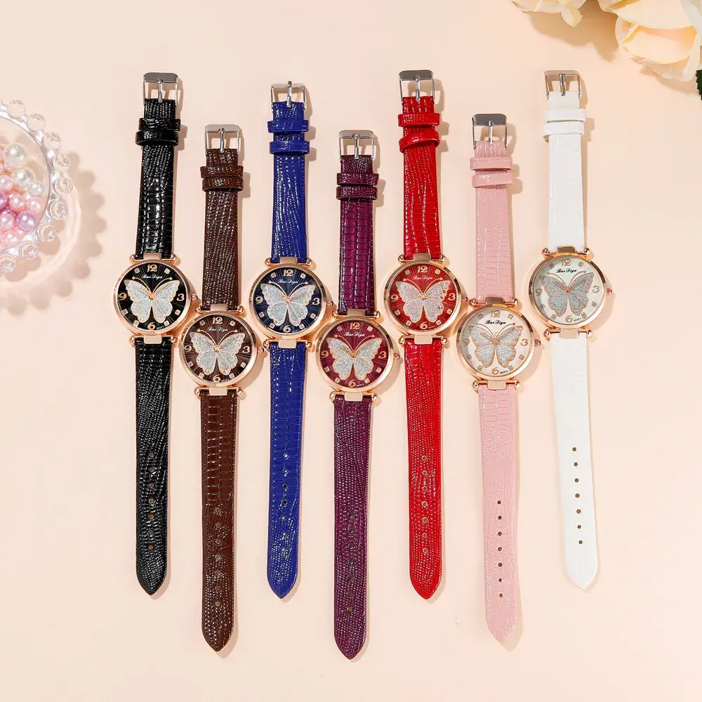 Sweet Butterfly Dial Watch for Girls with Rhinestone Design - Image 13