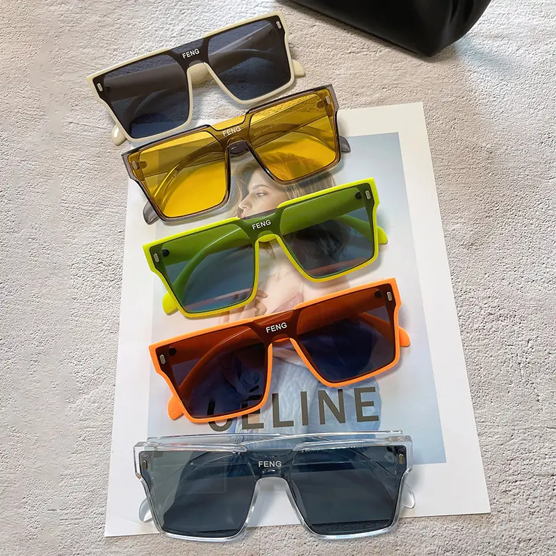 Men & Women Large Frame Sunglasses Yellow Tinted Fashion Glasses - Image 7