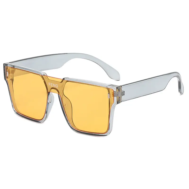 Men & Women Large Frame Sunglasses Yellow Tinted Fashion Glasses - Image 10