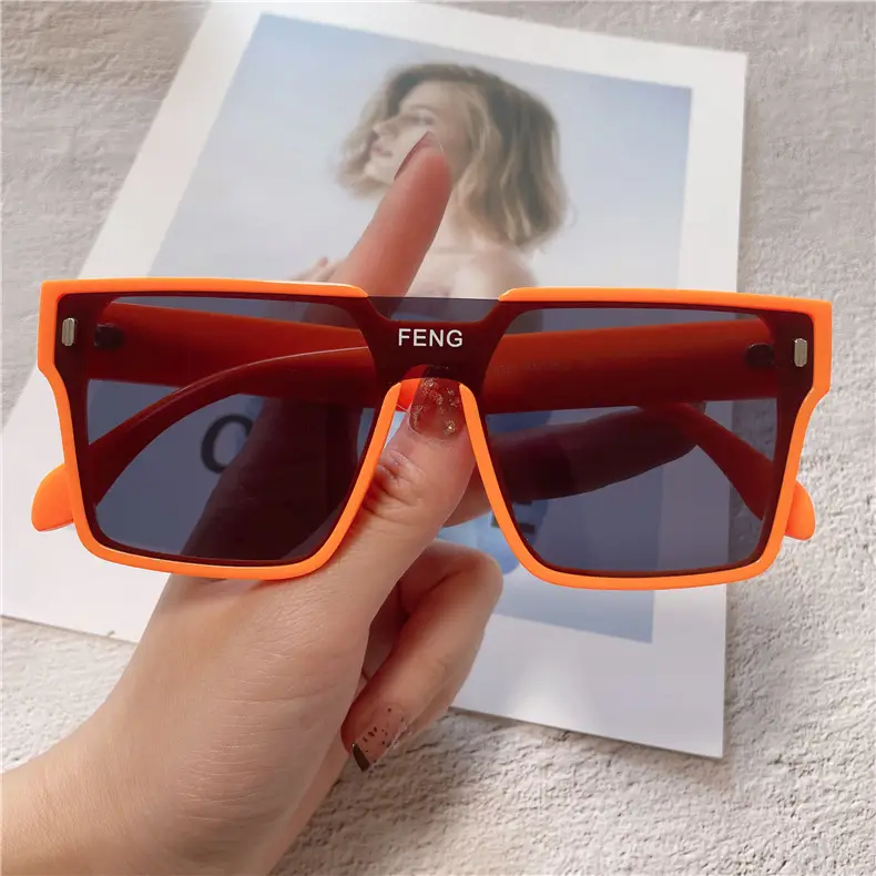 Men & Women Large Frame Sunglasses Yellow Tinted Fashion Glasses - Image 2