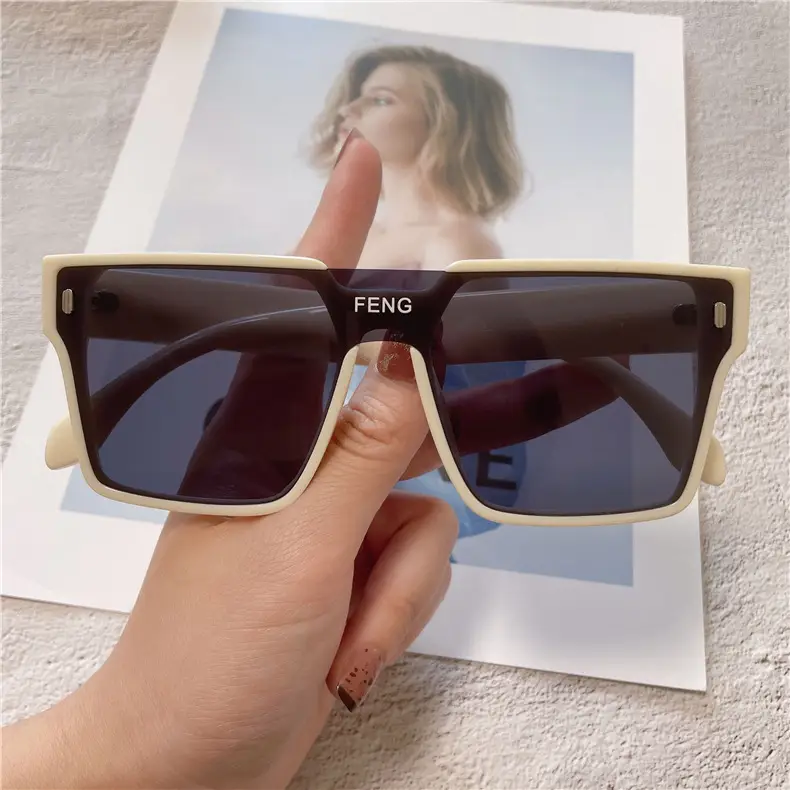 Men & Women Large Frame Sunglasses Yellow Tinted Fashion Glasses - Image 4