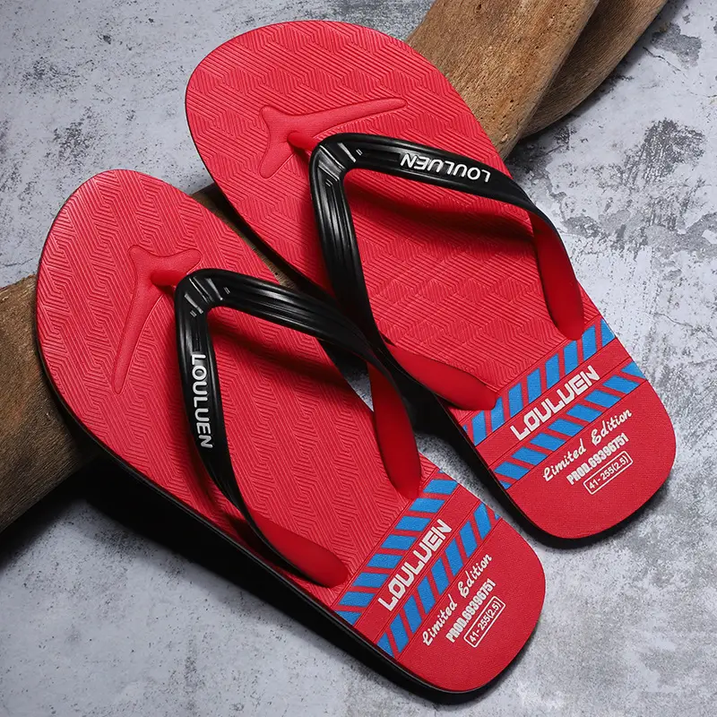 Men's New Summer Teal Black Flip Flops