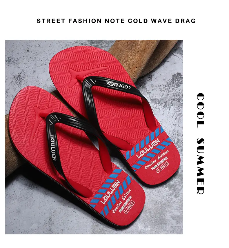 Men's New Summer Teal Black Flip Flops — feature 14
