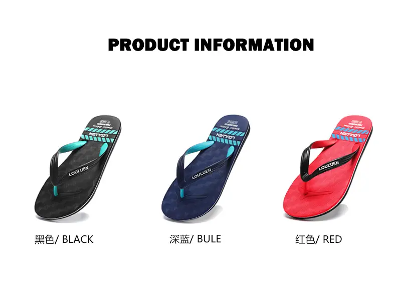 Men's New Summer Teal Black Flip Flops — feature 7