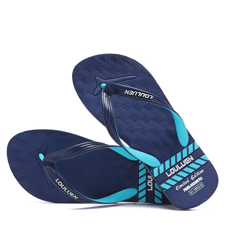 Men's New Summer Teal Black Flip Flops