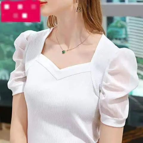 Pink Ice Silk Ribbed T-Shirt Women 2024 Summer - Image 6