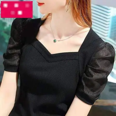 Pink Ice Silk Ribbed T-Shirt Women 2024 Summer - Image 8