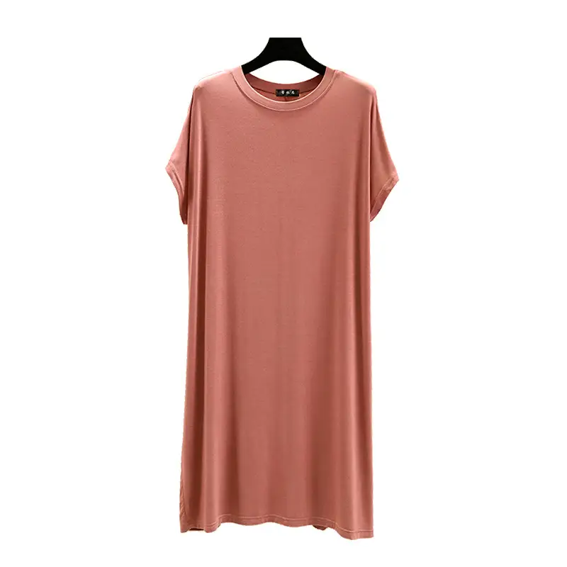 Women's New Modal Loose Nightdress Pink Plus Size - Image 15