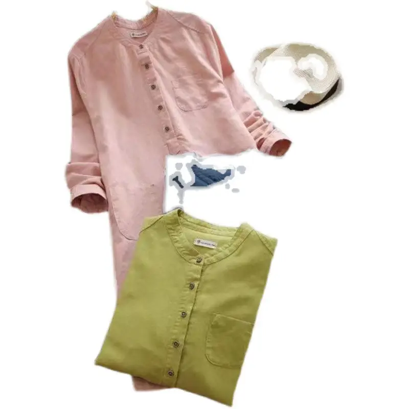 2024 White Cotton Linen Long Sleeve Shirt Large - Image 11