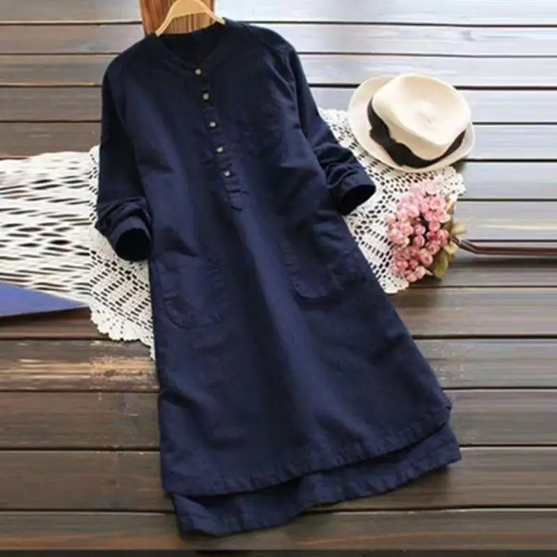 2024 White Cotton Linen Long Sleeve Shirt Large — feature 1