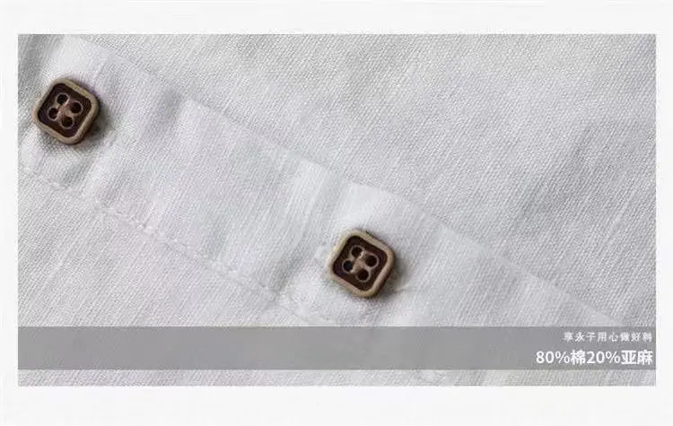 2024 White Cotton Linen Long Sleeve Shirt Large — feature 17