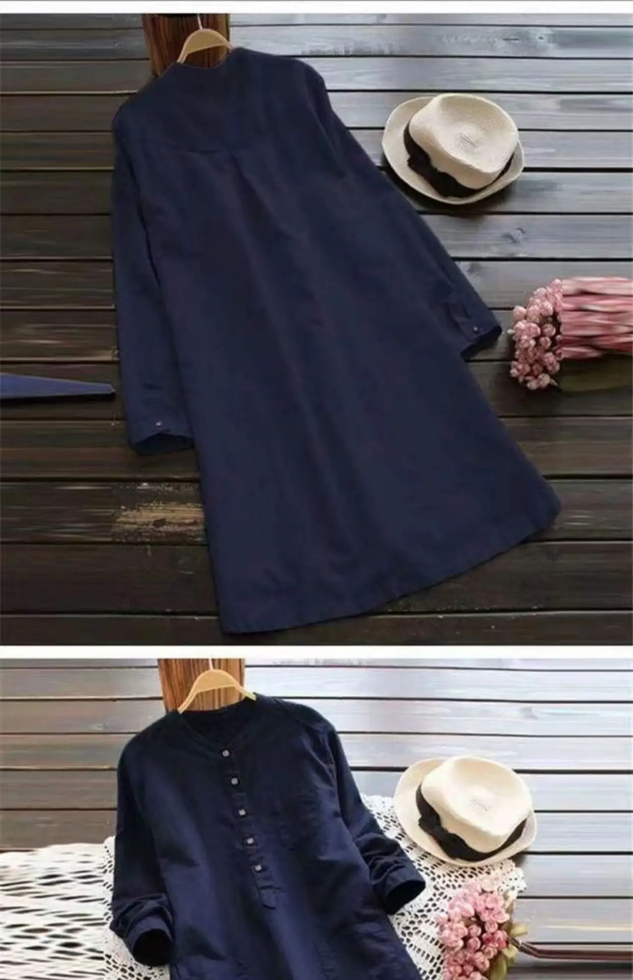 2024 White Cotton Linen Long Sleeve Shirt Large — feature 3