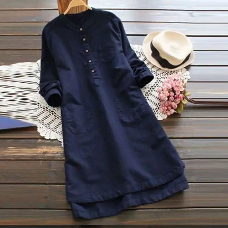 2024 White Cotton Linen Long Sleeve Shirt Large - Image 5