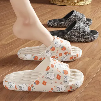 Women's Green & Cream Flip Flops Anti-Slip Beach Slippers — feature 3
