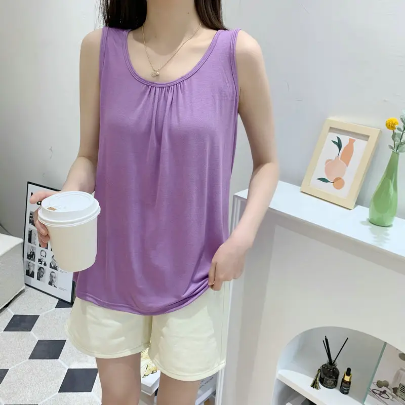 2022 Summer Sleeveless Modal Vest Teal Large - Image 12