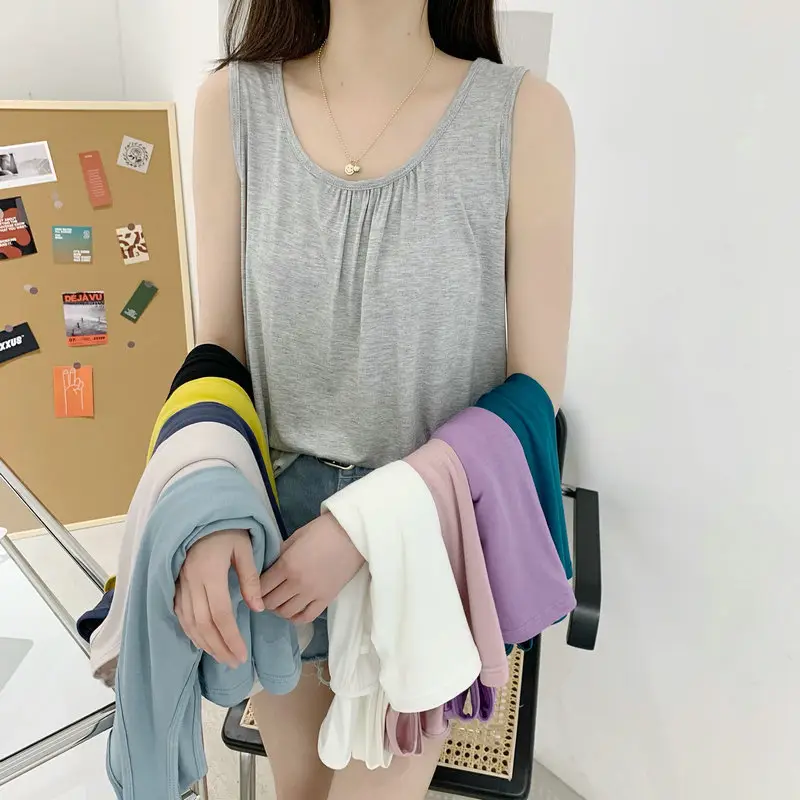 2022 Summer Sleeveless Modal Vest Teal Large - Image 13