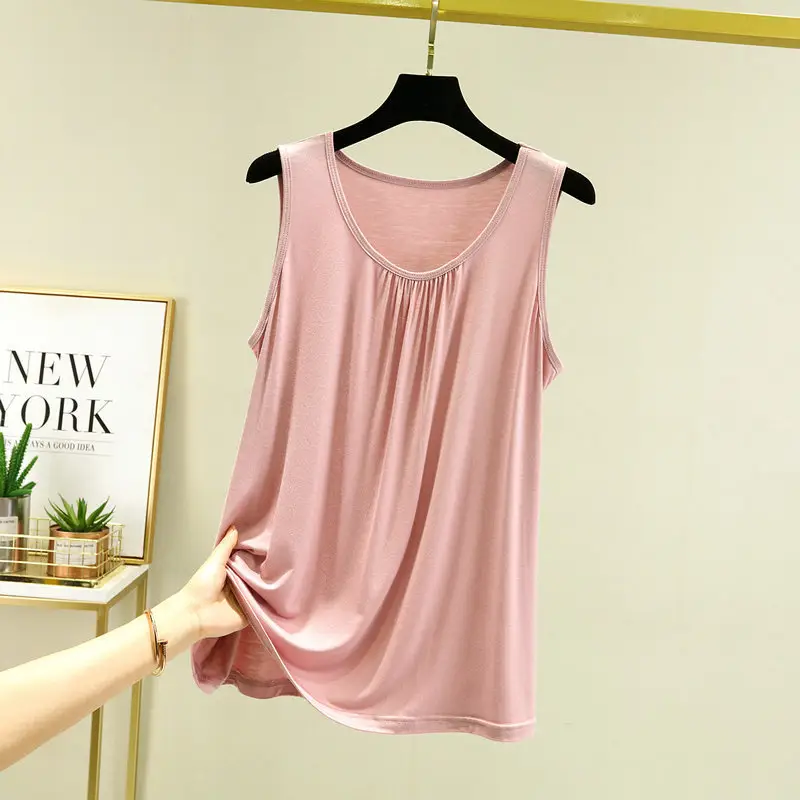2022 Summer Sleeveless Modal Vest Teal Large - Image 2