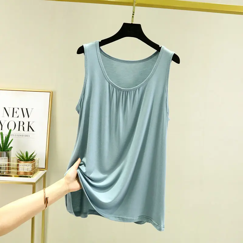 2022 Summer Sleeveless Modal Vest Teal Large - Image 6