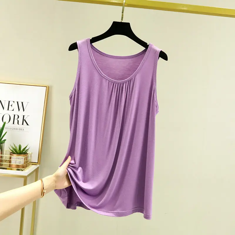 2022 Summer Sleeveless Modal Vest Teal Large - Image 7