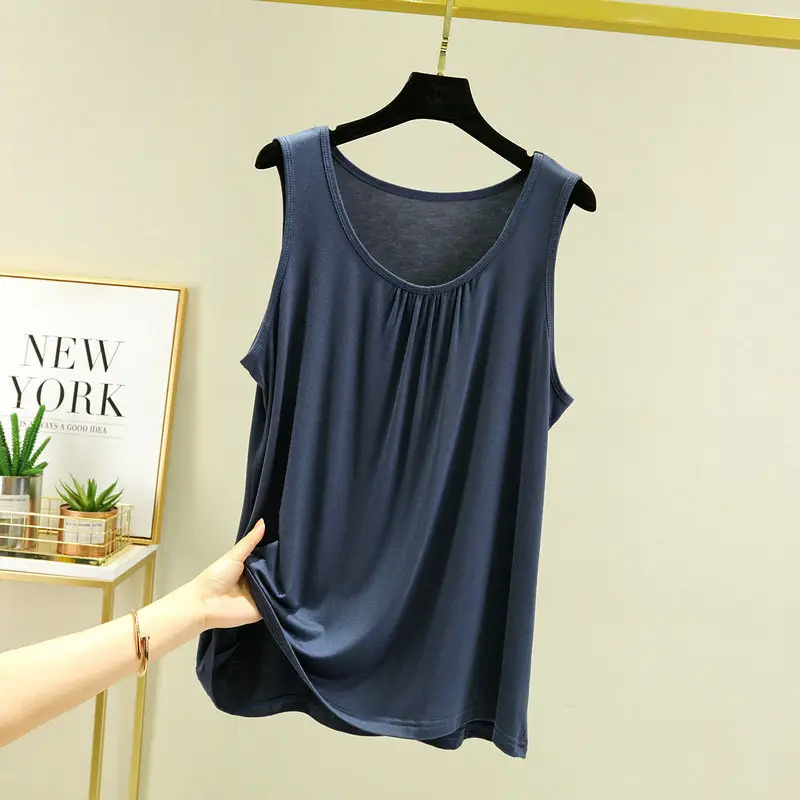 2022 Summer Sleeveless Modal Vest Teal Large - Image 9