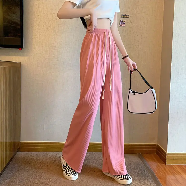 Women Wide Leg Pants Ice Silk Draped 2022 Summer - Image 8