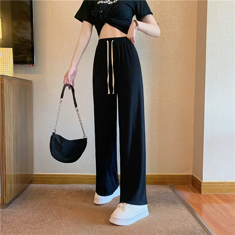 Women Wide Leg Pants Ice Silk Draped 2022 Summer - Image 2