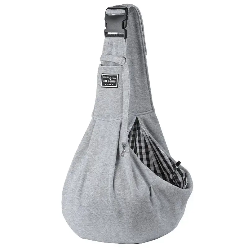 Grey Adjustable Clasp Bag