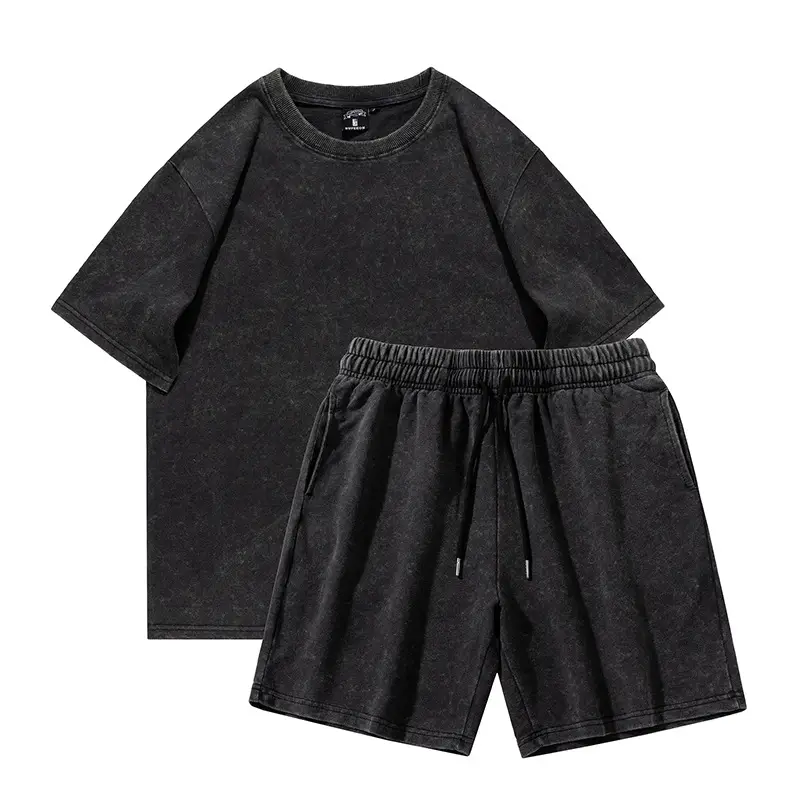 Men Black Washable Cotton Shorts Set - Image 3