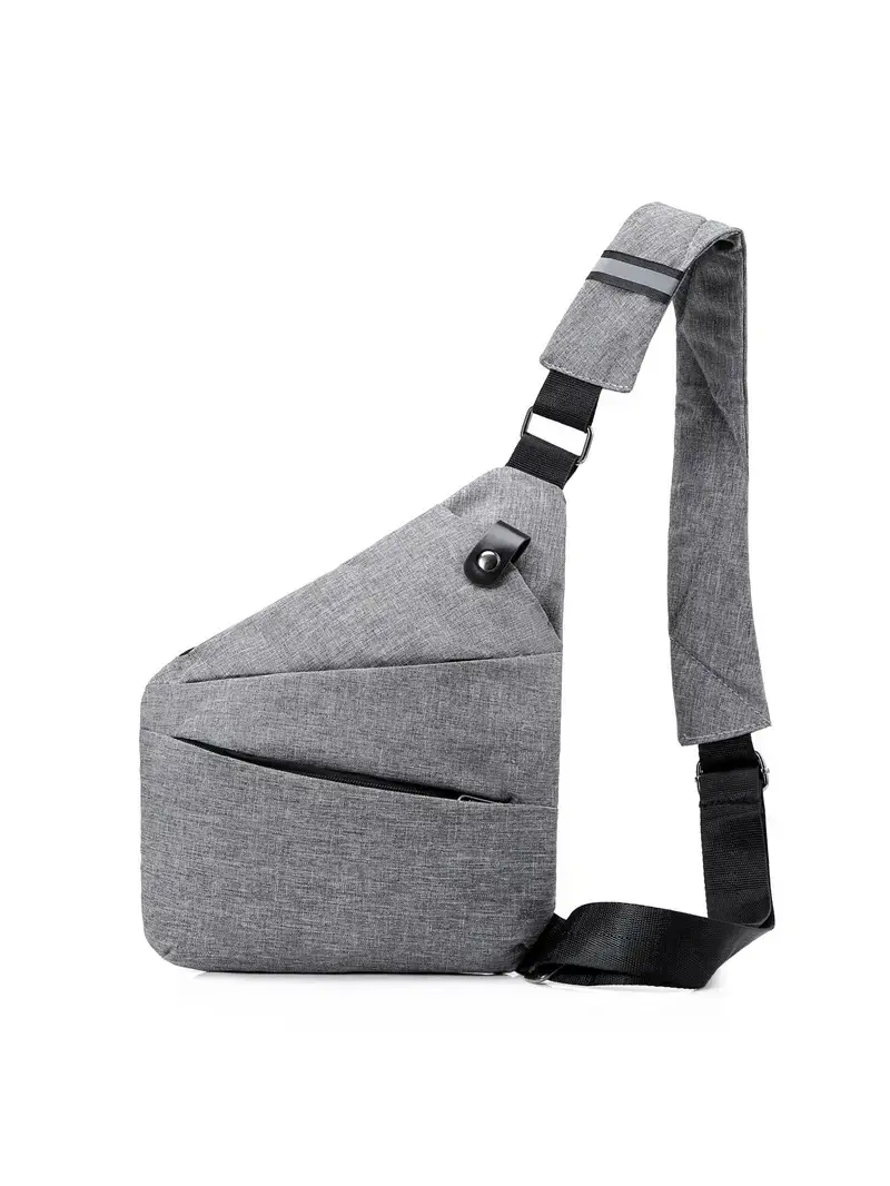 Men's Grey Crossbody Bag with Adjustable Strap - Image 6
