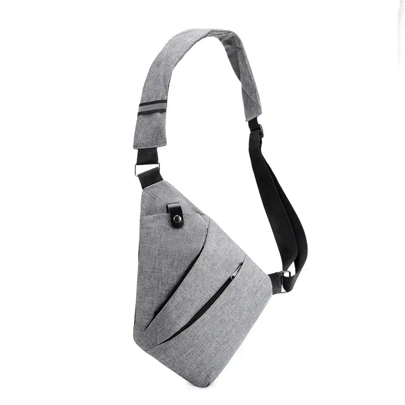 Men's Grey Crossbody Bag with Adjustable Strap - Image 3