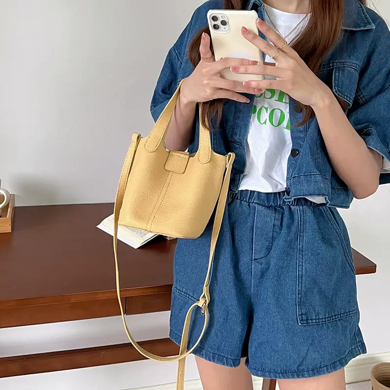 2026 New Korean Style Soft Texture Single-Shoulder Bucket Bag — feature 11