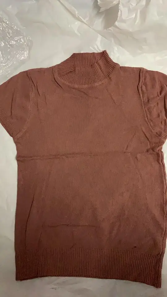 Women Korean Style T-Shirt Brown Short Sleeve - Image 9