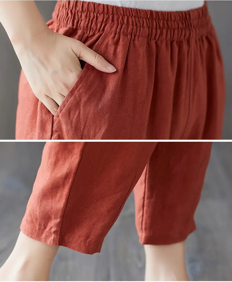 Women Cotton Linen Harem Pants Large Size Nine Point — feature 31