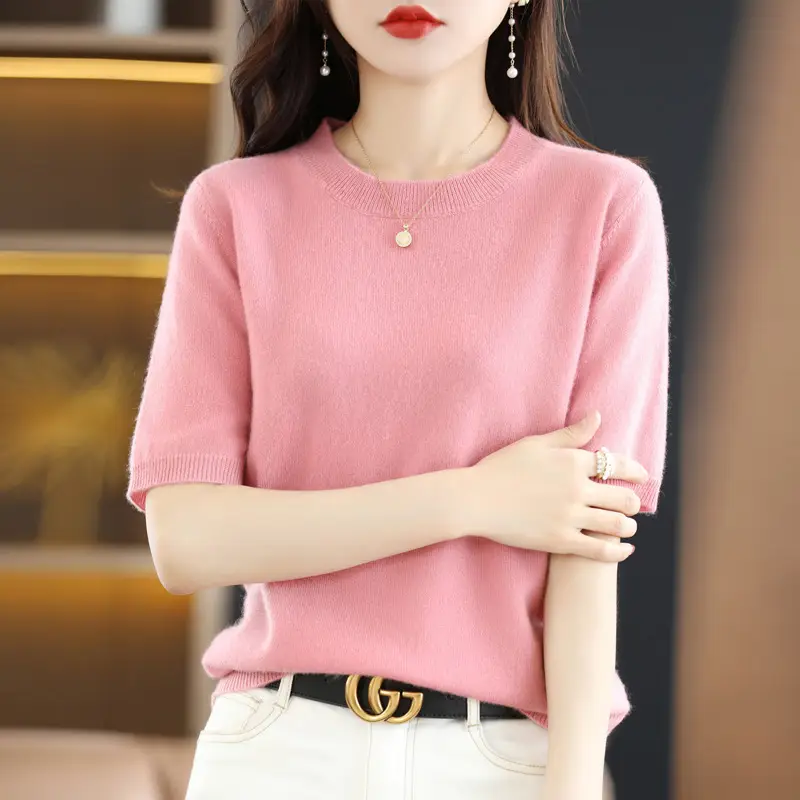 Gentle Green Knit T-Shirt Large Women Spring Summer - Image 23