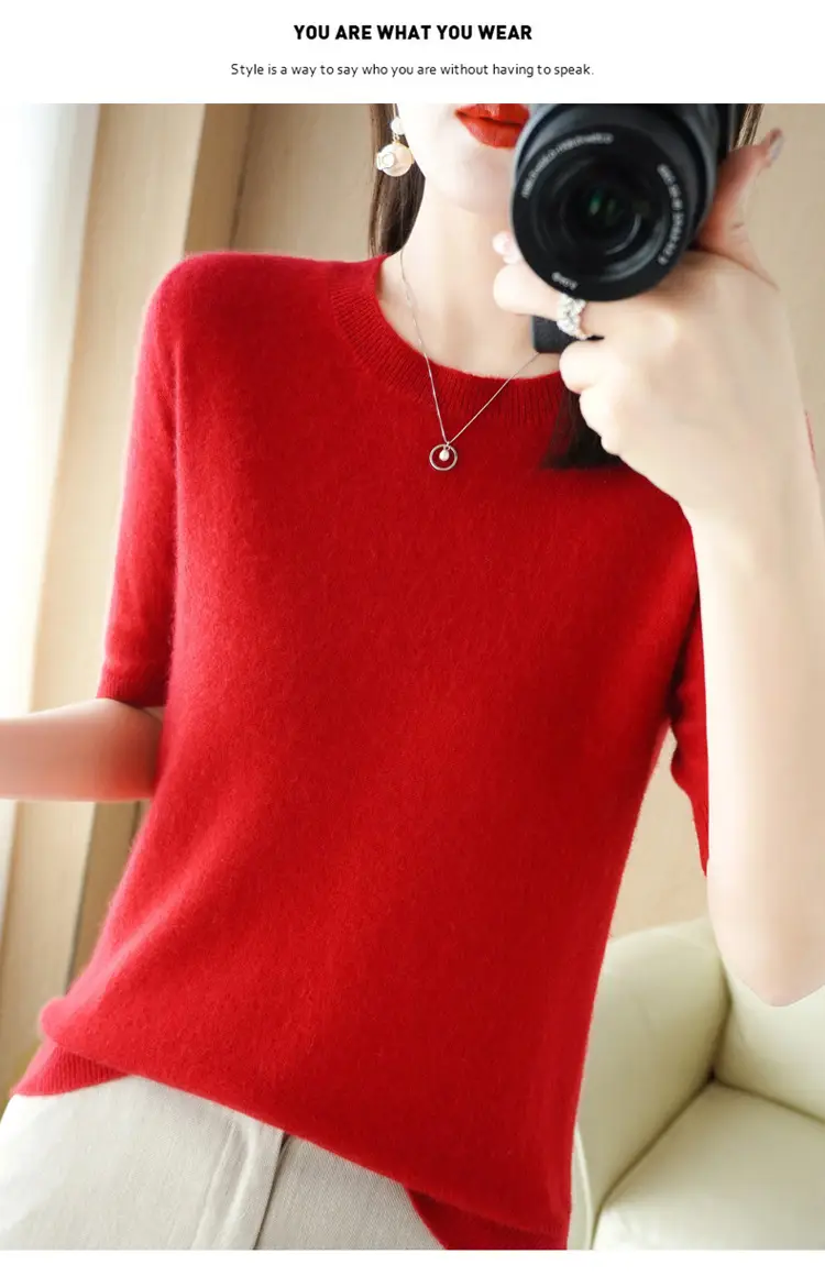 Gentle Green Knit T-Shirt Large Women Spring Summer — feature 16
