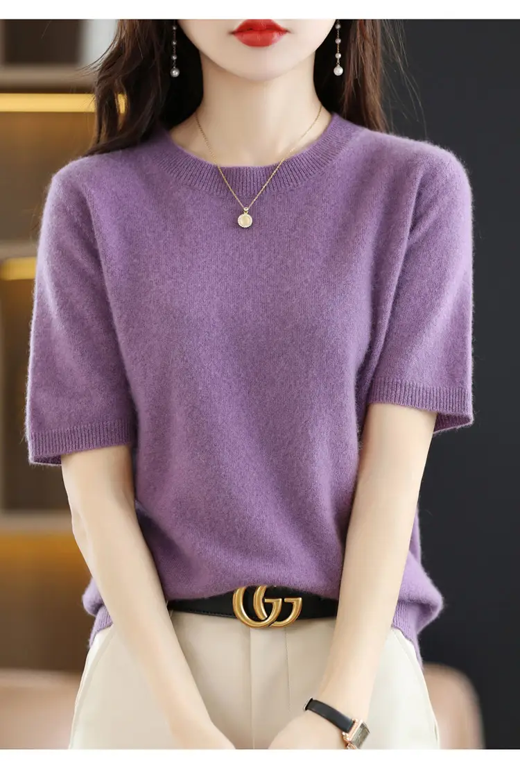 Gentle Green Knit T-Shirt Large Women Spring Summer — feature 20