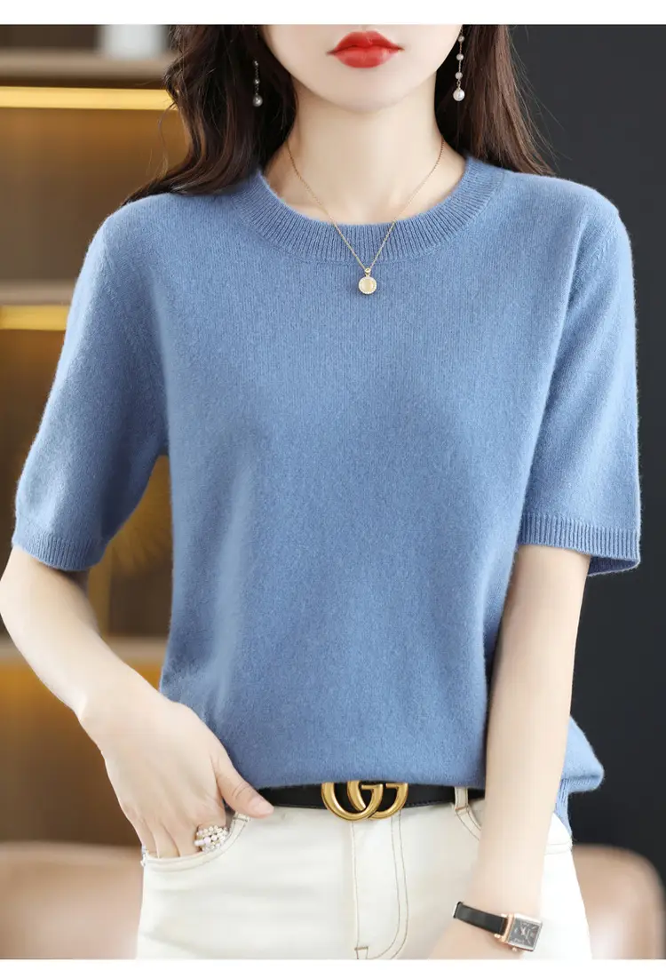 Gentle Green Knit T-Shirt Large Women Spring Summer — feature 23