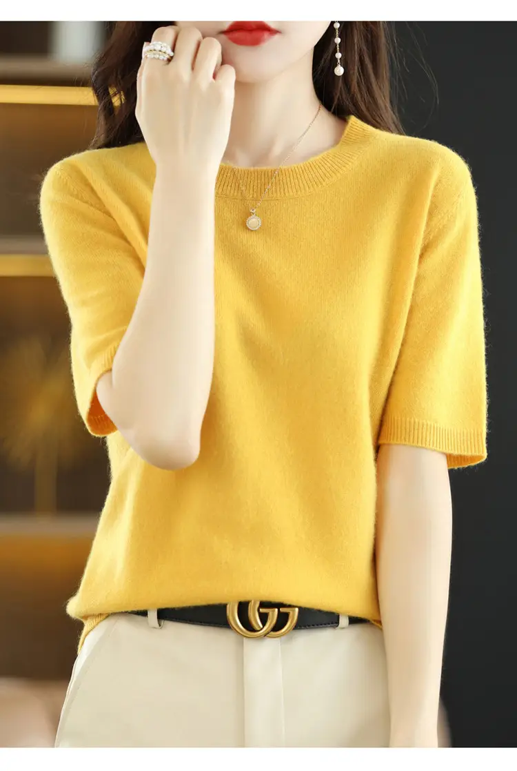 Gentle Green Knit T-Shirt Large Women Spring Summer — feature 25