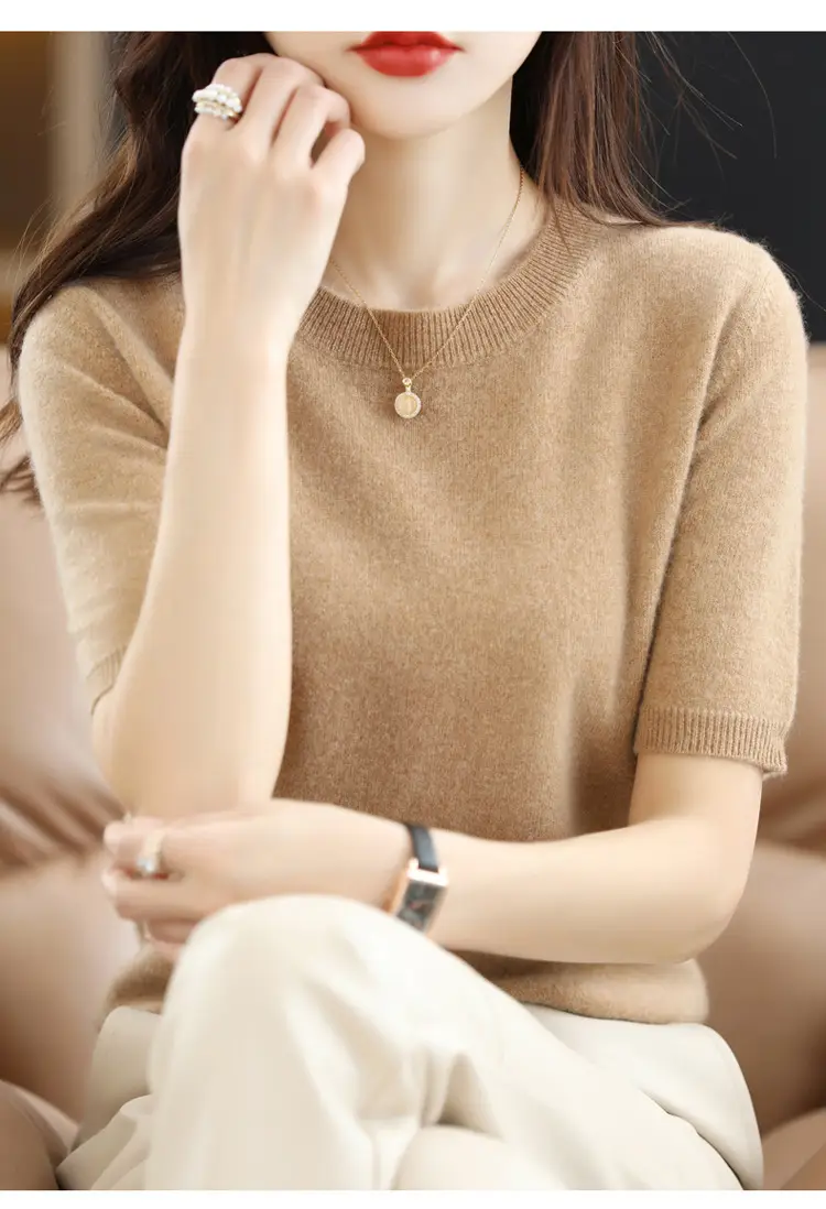 Gentle Green Knit T-Shirt Large Women Spring Summer — feature 42