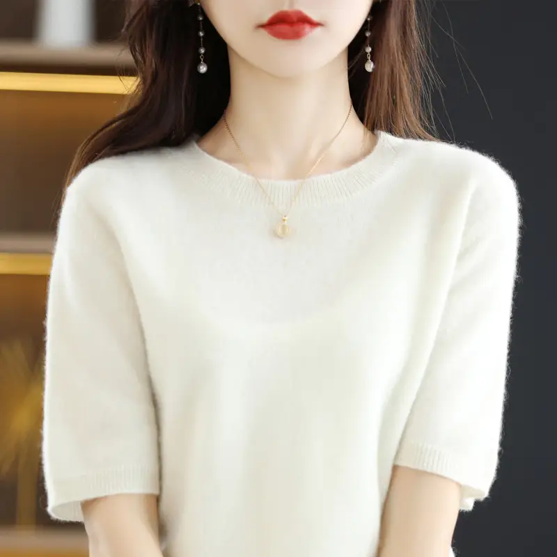 Gentle Green Knit T-Shirt Large Women Spring Summer - Image 2
