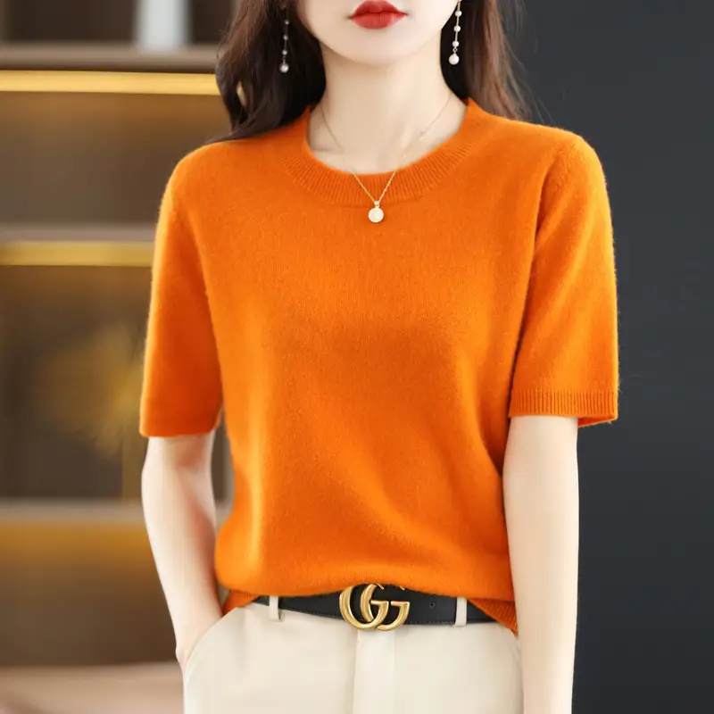 Gentle Green Knit T-Shirt Large Women Spring Summer - Image 3
