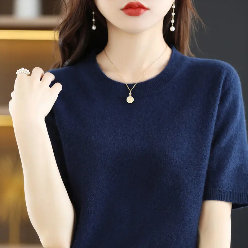 Gentle Green Knit T-Shirt Large Women Spring Summer - Image 4