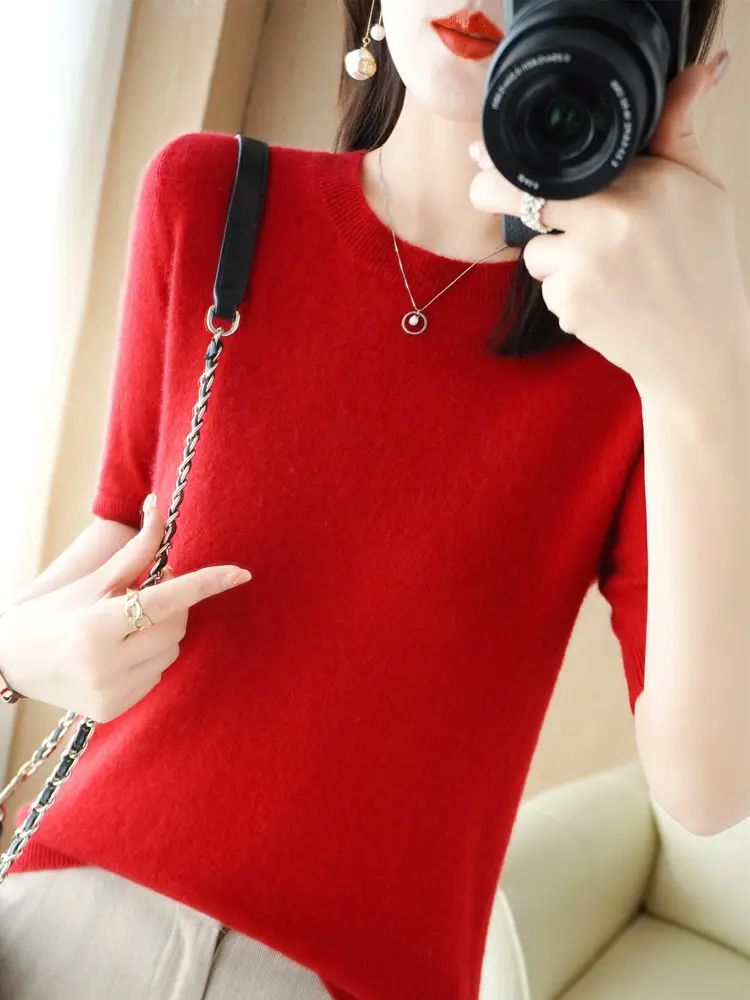 Gentle Green Knit T-Shirt Large Women Spring Summer - Image 7