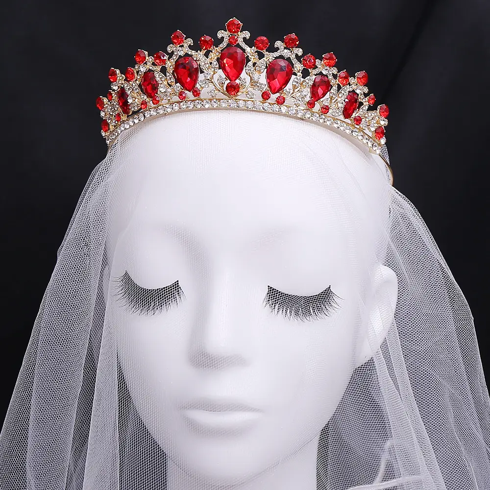 Crystal Blue Crown Hairpin for Bridage & Party Wear - Image 6