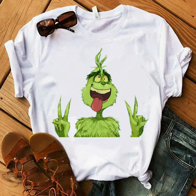 Christmas Grinch Printed Men's T-Shirt White - Image 23
