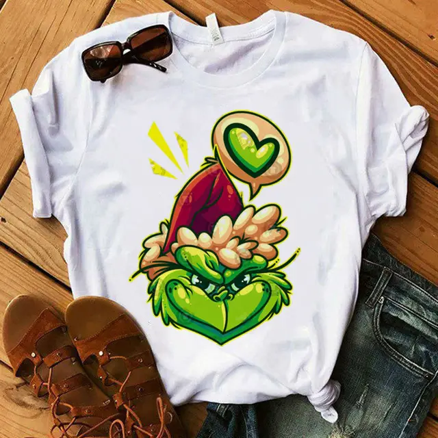Christmas Grinch Printed Men's T-Shirt White - Image 10